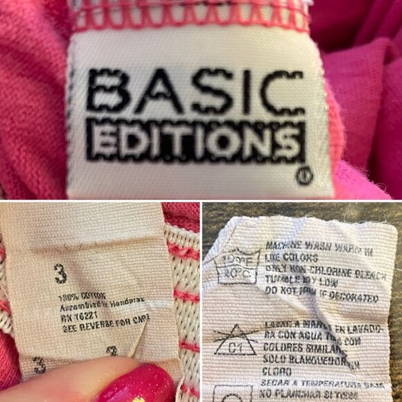 Pink Shorts Girls Kids Toddler Size 3 Elastic Waist Basic Editions Barbiecore - Picture 4 of 7